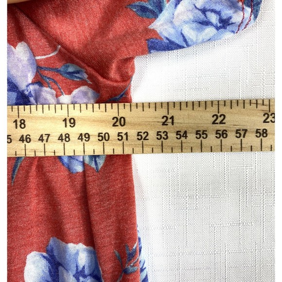 143 Story By Line Up Womens Blouse Top Red Floral Off The Shoulder Size Large - Picture 7 of 7